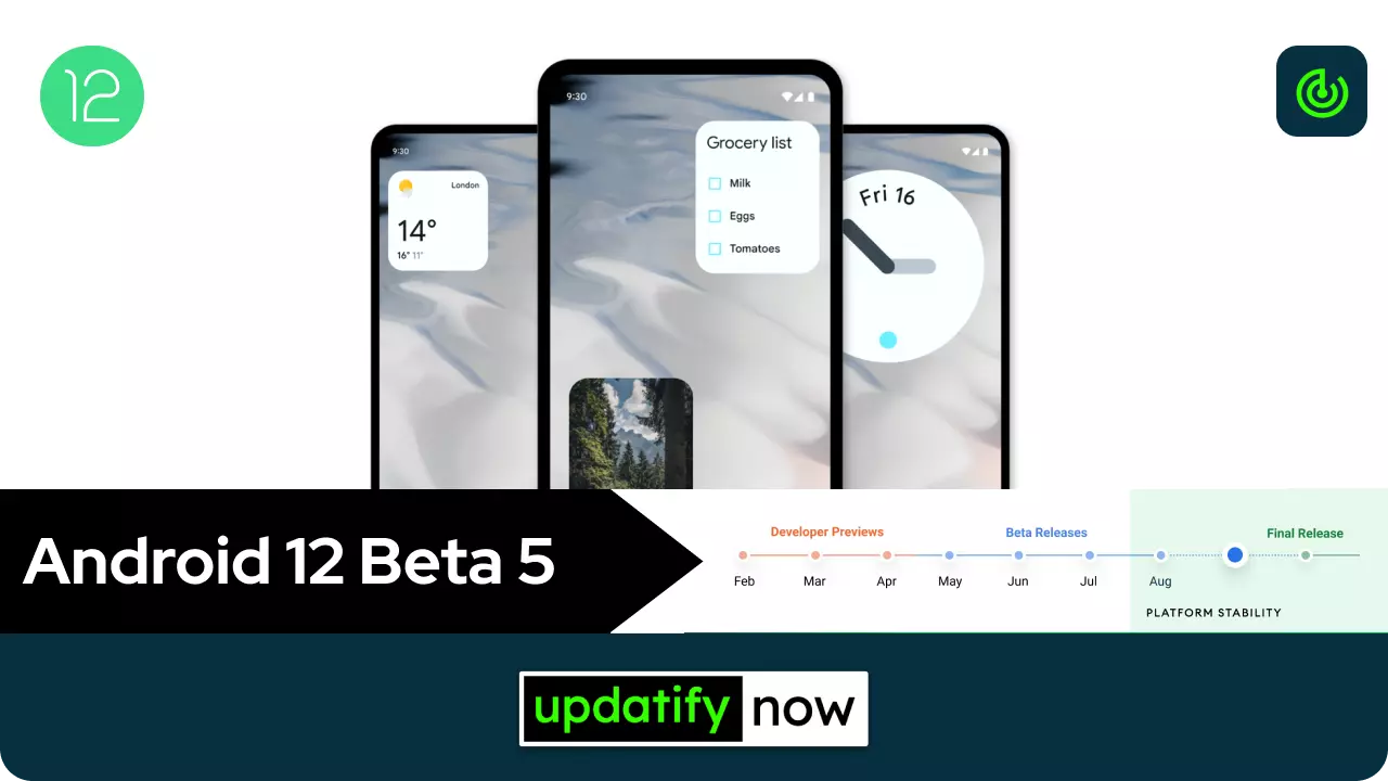 Android 12 Beta 5 - List of features